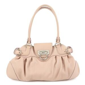 Ferragamo Gancini Leather Shoulder Bag Pink